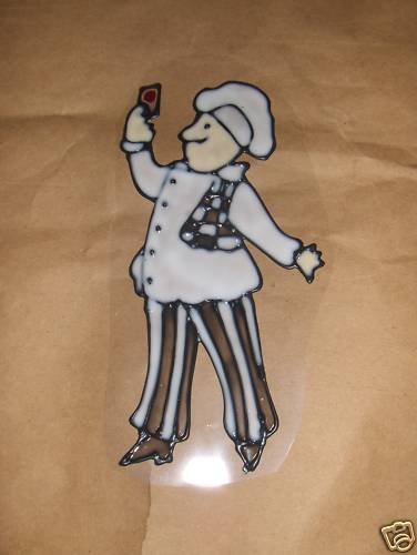 Wine Chef #1 Faux Stained Window Cling