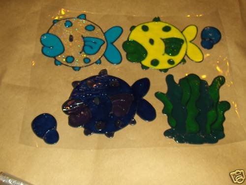 Bubble Fish Faux Stained Window Cling
