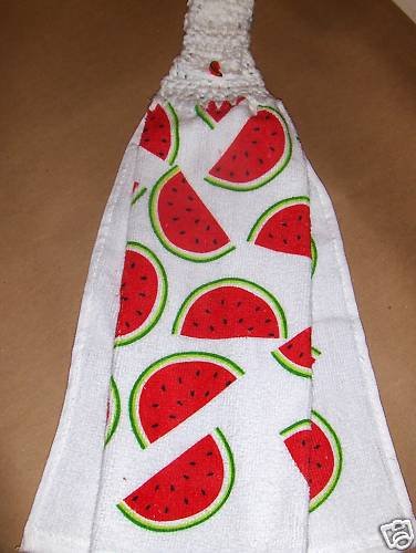 Watermelon Hanging Kitchen Crochet Top Dish Towel