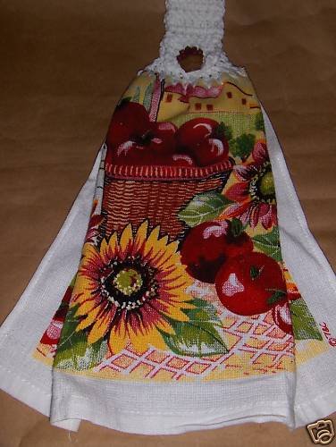 Basket of Appes Crochet Top Dish Towel