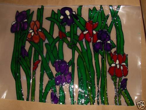 Iris's! Faux Stained Window Cling