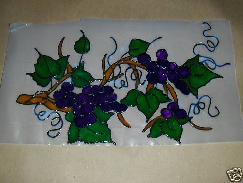 Grapevine Faux Stained Window Cling