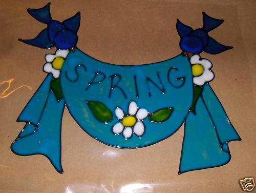 Sring Faux Stained Window Cling