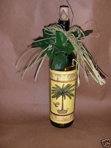 Palm Tree Lighted Wine Bottle