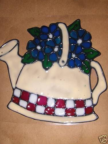 Pitcher With Flowers Faux Stained Window Cling