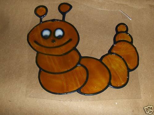 Catapiller Faux Stained Window Cling