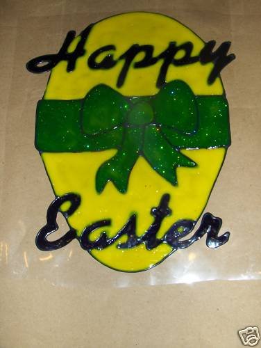Happy Easter Faux Stained Window Cling
