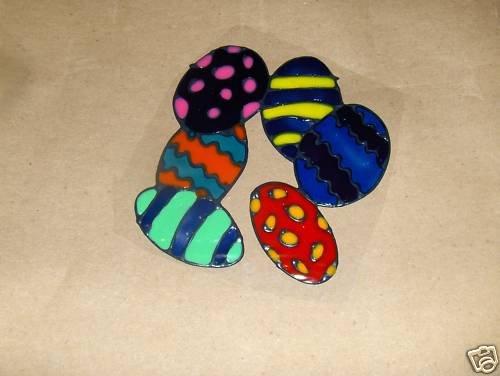 Easter Egg Wreath Faux Stained Window Cling