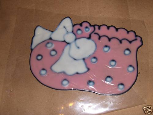 Baby Girl Bootie Faux Stained Window Cling