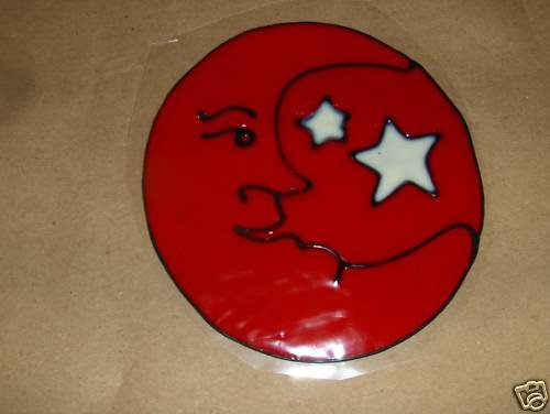 Sun Moon Stars Faux Stained Window Cling