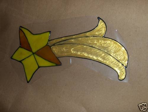 Shooing Stars Faux Stained Window Cling
