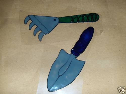 Garden Tools Faux Stained Window Cling