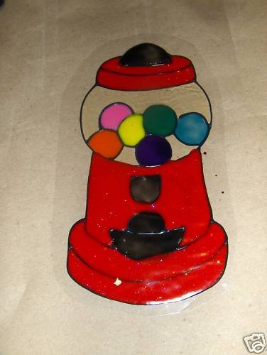 Bubble Gum Machine Faux Stained Window Cling