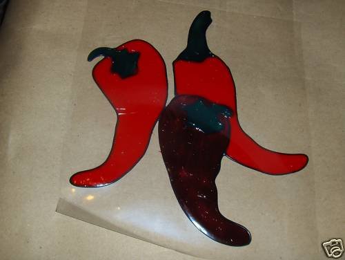3 Peppers Faux Stained Window Cling