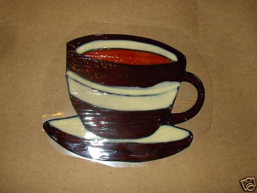Coffee Cup Faux Stained Window Cling