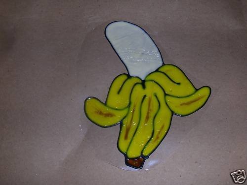 Banana Faux Stained Window Cling