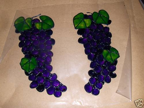 Grapebunchs Faux Stained Window Cling