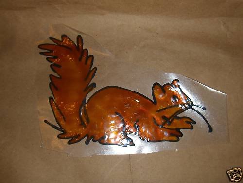 Squirrel Faux Stained Window Cling