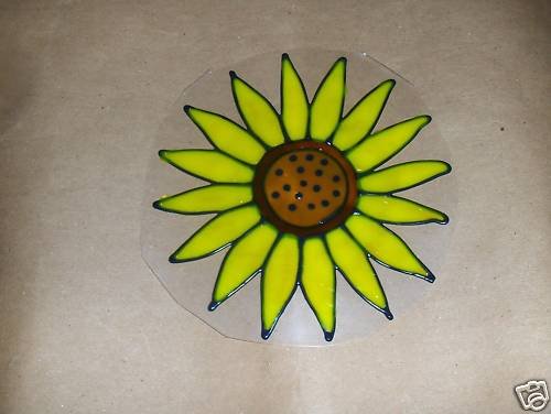 Sunflower Faux Stained Window Cling