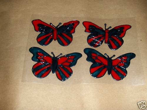 4 Butterfly' s Faux Stained Window Cling