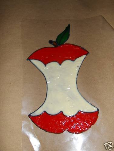 Eaten apple Faux Stained Window Cling