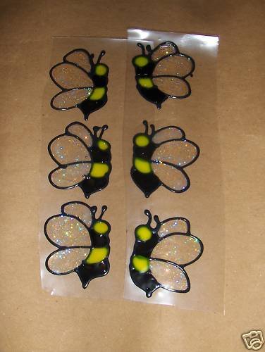 Bumble bee Faux Stained Window Cling