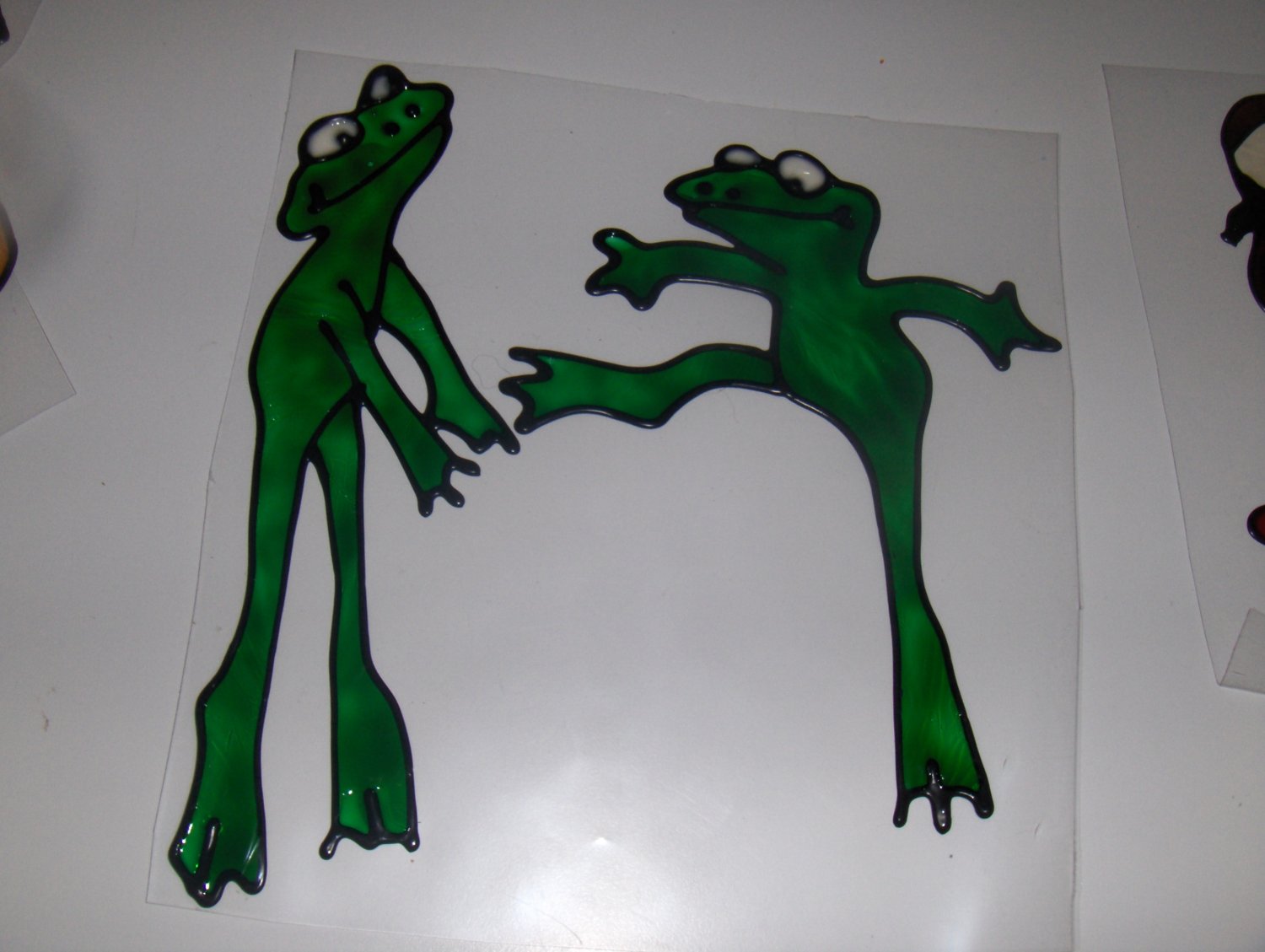 Frogs Faux Stained Window Cling