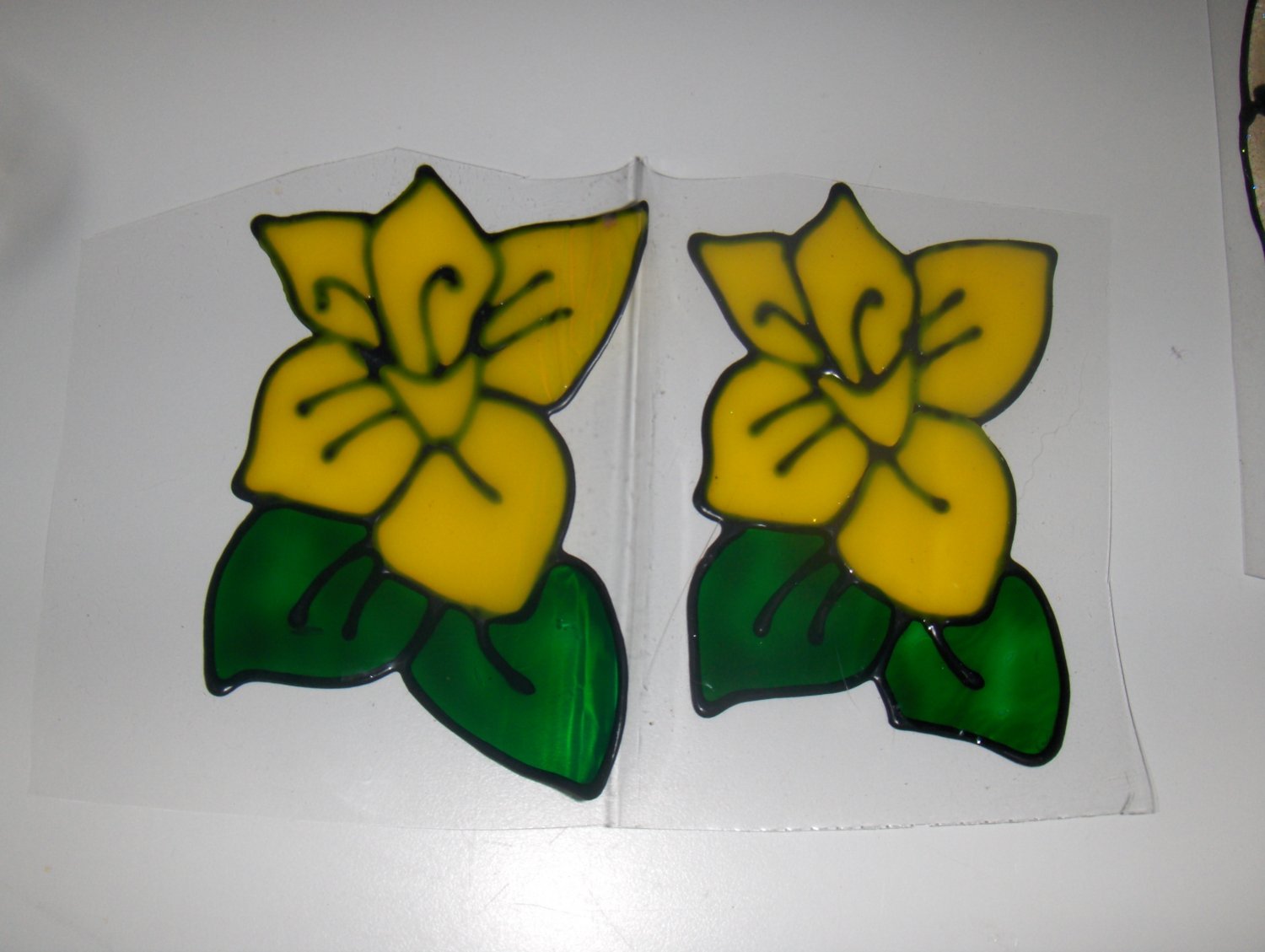 Daffodils Faux Stained Window Cling
