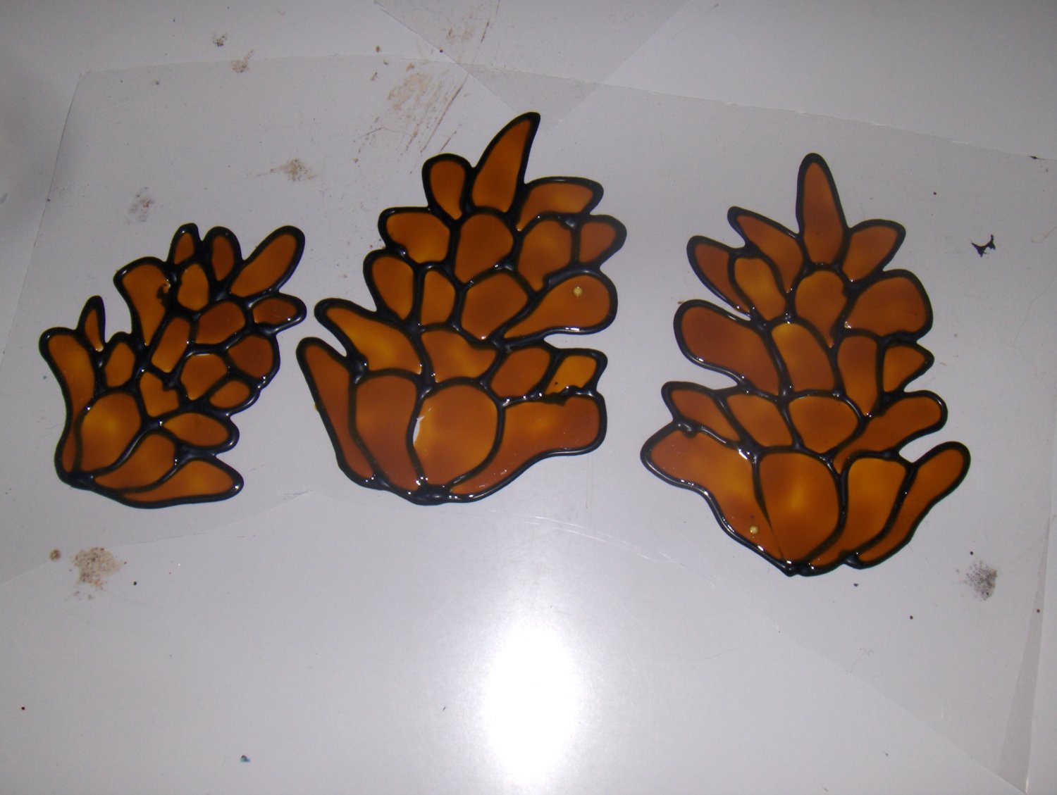 Pine Cones Faux Stained Window Cling