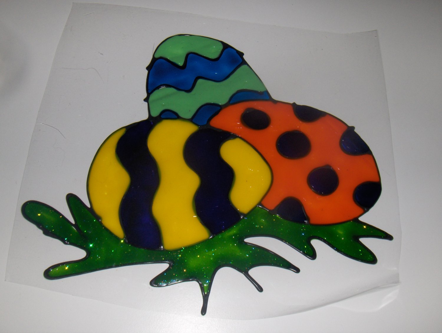 Easter Eggs Faux Stained Window Cling