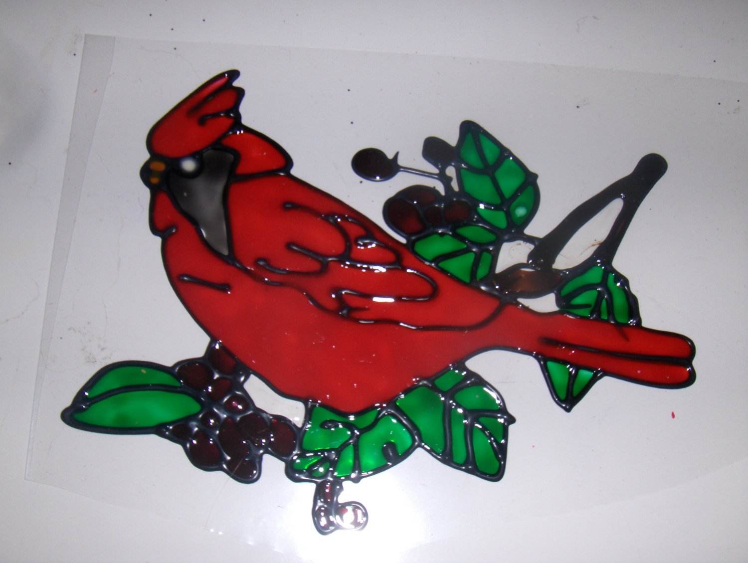 Cardinal Faux Stained Window Cling