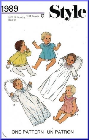 Baby Layette Sewing Pattern Simplicity 6256 - vintagepatterns4sale