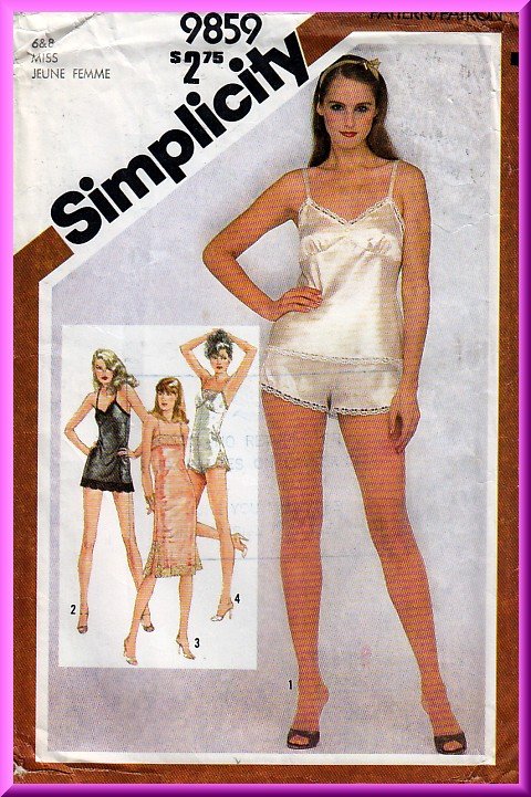 Sexy Underwear Lingerie Teddy Slip Sz Simplicity Sewing Pattern