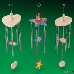 Unfinished Wood Windchimes 6ct