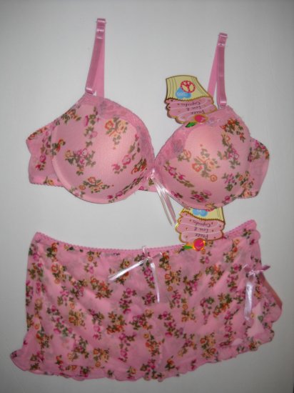 LADY Q BRA & PANTY SET (PINK) (38B & XL)