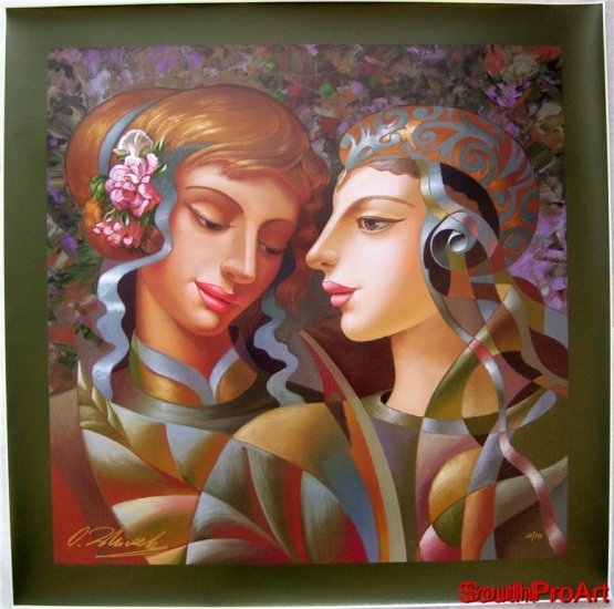 OLEG ZHIVETIN~SECRETS~ ON CANVAS HS# 29X29 green margin