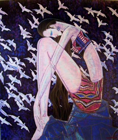 TING SHAO KUANG ECHOES Birds Blue Stork HS&# China AP
