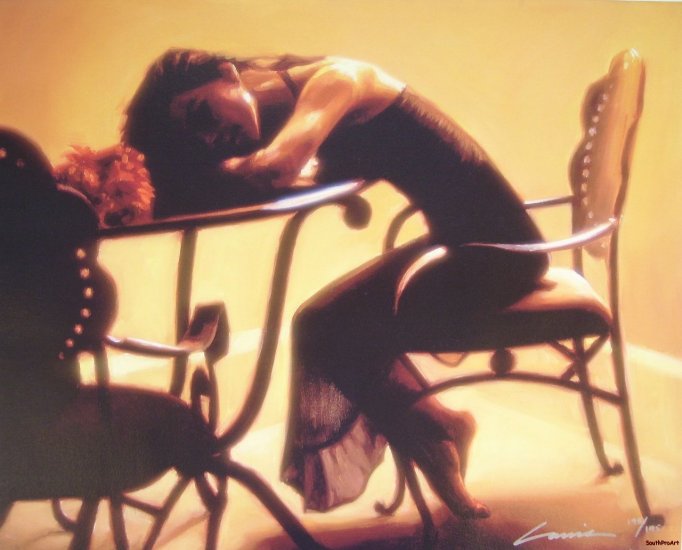 CARRIE GRABER RESTFUL black dress nude sleep HS# CANVAS
