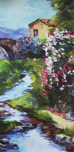 JAMES PRATT~MOUNTAIN STREAM~Behrens HS# EMBELLI CANVAS