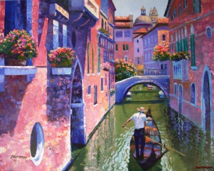 PINK CANAL HOWARD BEHRENS EMBELLISH CANVAS Venice Italy