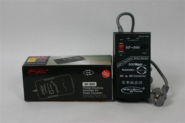 200W Automatic AC to AC Voltage Converter with Safety Braker - SF-200