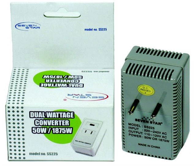 Sevenstar Dual Wattage Converter 50W-1875W Watts 220v to 110v