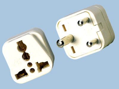 India Universal Plug Adapter - 3 Round Prong Plug Adapter Fits To Plugs from most countries