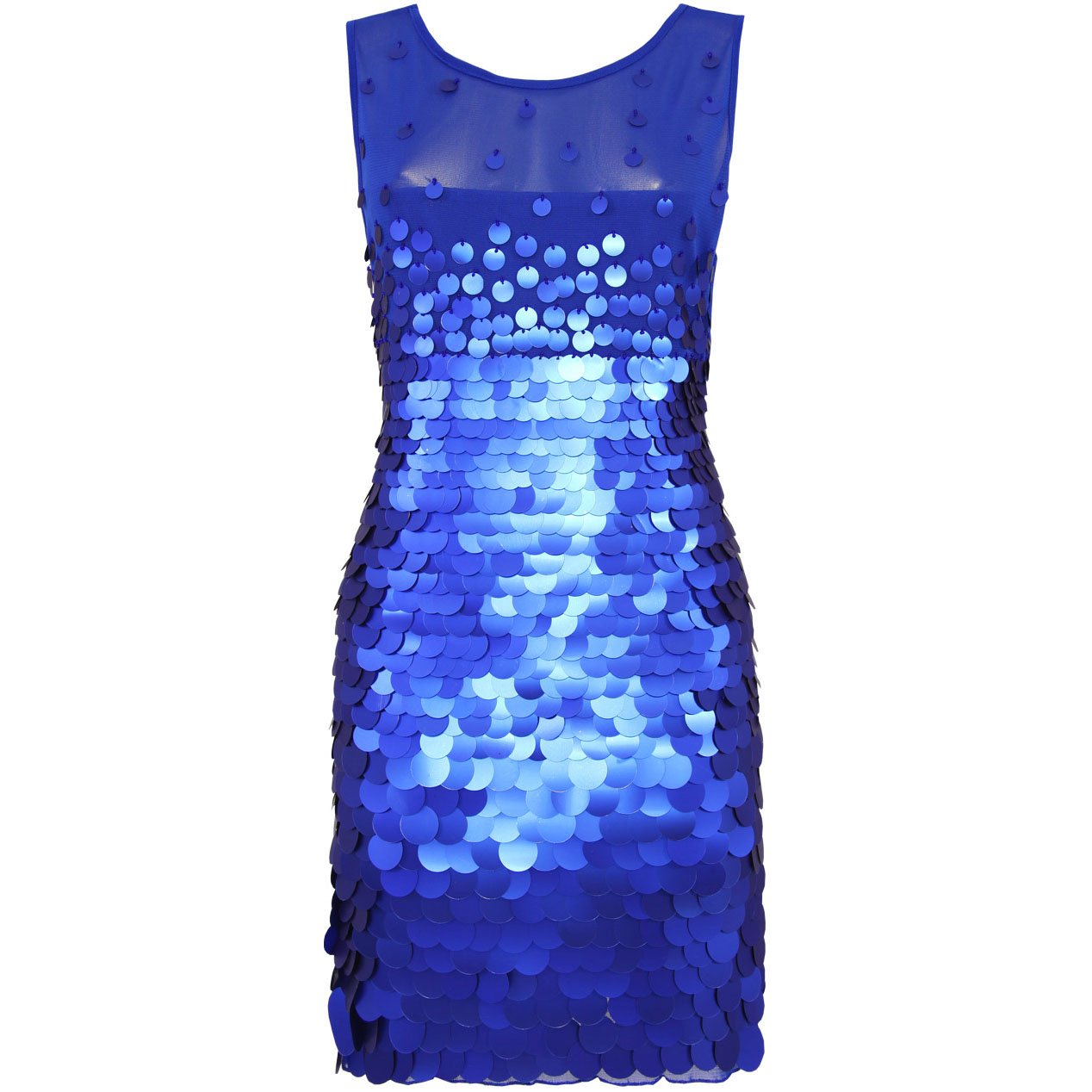 BLUE SEQUIN MESH BODYCON EVENING MINI COCKTAIL CLUBWEAR PARTY PROM DRESS UK SIZE 8-10, US SIZE 4-6