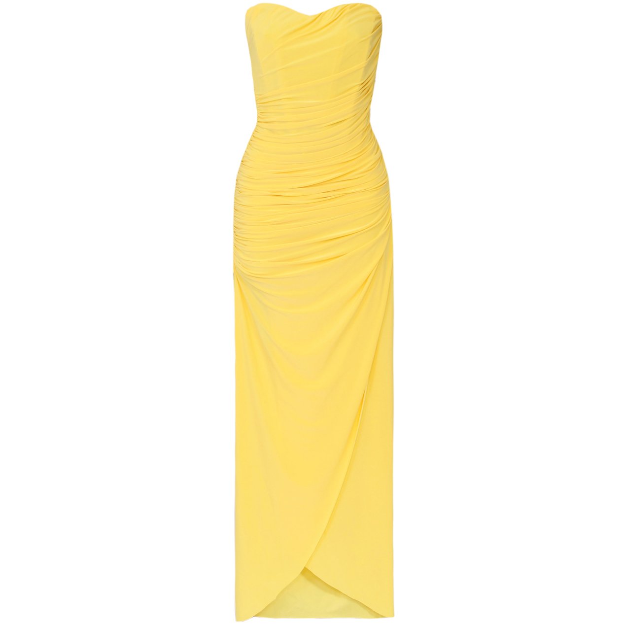 WOMENS LADIES YELLOW STRAPLESS LONG SUMMER EVENING CORSET PARTY PROM GOWN MAXI DRESS UK 10, US 6