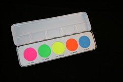 Kryolan UV Dayglo Neon Pressed Powder Pallette - Dayglow Makeup - Rave - Cosplay