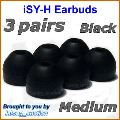 Medium Ear Buds Tips Pads Cushions for Sony MDR XB20 XB21 XB40 XB41 NC13 NC33 NC300 EX38iP @Black