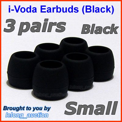 Small Ear Buds Tips Pads for Sennheiser IE 6 7 8 8i / MM 50 iP iPhone 200 30i 70i 80i Travel @Black