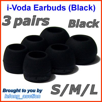 Replacement Ear Buds Tips for Sennheiser IE 6 7 8 8i / MM 50 iP iPhone 200 30i 70i 80i Travel @Black