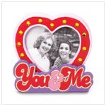 #36610 You & Me Wood Heart Photo Frame